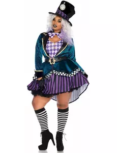 Maskeraddräkt galen hattmakare plus size dam, Storlek: XX-Large