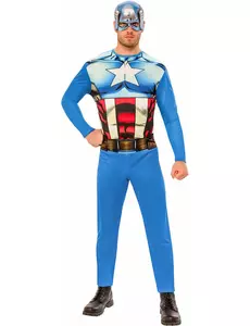 Klassisk Captain America™-maskeraddräkt vuxen, Storlek: Large