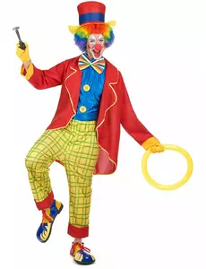 Rolig clownmaskeraddräkt herr, Storlek: Medium