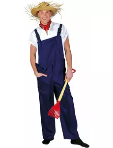 Maskeraddräkt blå jumpsuit vuxen, Storlek: Large