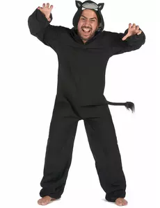 Svart pantermaskeraddräkt med jumpsuit herr