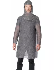 Lyxig maskeraddräkt med ringbrynja riddare vuxen, Storlek: Large/X-Large