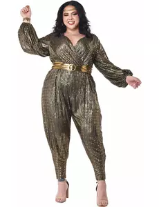 Disco queen-maskeraddräkt i stora storlekar dam, Storlek: X-Large (44/46)