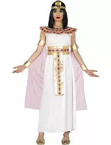 Rosa och gul egyptisk maskeraddräkt dam, Storlek: Medium (38-40)