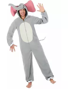 Grå elefantmaskeraddräkt herr
