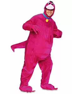 Snäll dinosauriemaskeraddräkt rosa vuxen