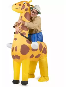 Uppblåsbar giraffmaskeraddräkt vuxen