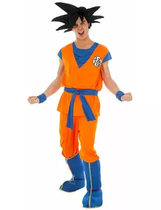 Goku Saiyan Dragon ball Z™-maskeraddräkt vuxen, Storlek: Large