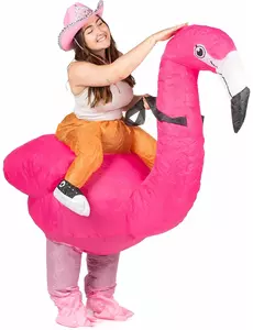 Uppblåsbar flamingo-maskeraddräkt vuxen