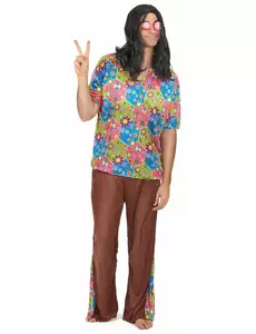 Hippiemaskeraddräkt med utsvängda byxor herr