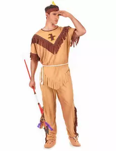 Tvåfärgad indianmaskeraddräkt herr