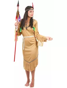 Lång indiansk klänningsmaskeraddräkt dam