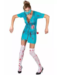 Zombie-sjuksköterskemaskeraddräkt dam, Storlek: Small