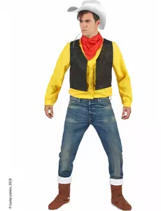 Lucky Luke™-maskeraddräkt vuxen, Storlek: Medium