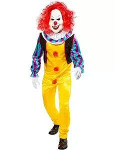 Lyxig clownmaskeraddräkt Ça™ vuxen, Storlek: Medium/Large