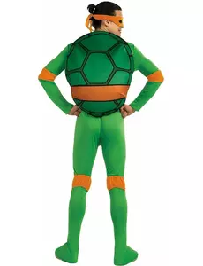 Michelangelo maskeraddräkt Tortues Ninja™ klassisk vuxen, Storlek: Medium/Large