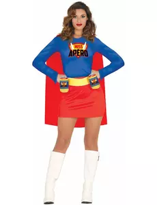 Miss Apéro-maskeraddräkt dam, Storlek: Medium (38-40)
