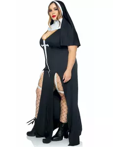 Sexig nunna-maskeraddräkt i stora storlekar dam, Storlek: X-Large/XX-Large (48-52)