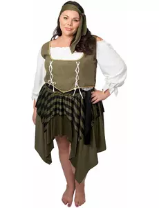 Grön piratmaskeraddräkt stor storlek dam