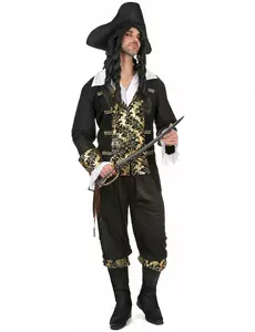 Mönstrad piratmaskeraddräkt herr, Storlek: Medium/Large