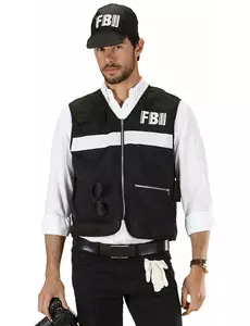 FBI-polis-maskeraddräkt vuxen, Storlek: Medium