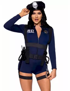 Sexig polisdräkt med shorts dam, Storlek: Large (44-46)