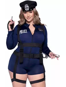 Sexig deluxe-polisdräkt i stora storlekar för dam, Storlek: X-Large/XX-Large (48-52)