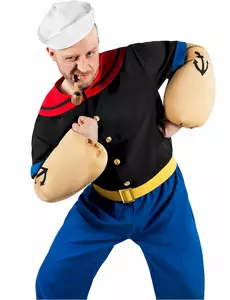 Popeye™-maskeraddräkt vuxen, Storlek: Small
