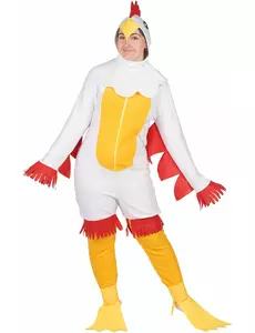 Kycklingmaskeraddräkt vuxen, Storlek: Medium/Large