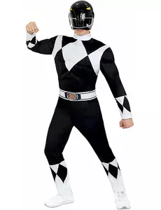 Svart Power Ranger™ maskeraddräkt vuxen, Storlek: Medium