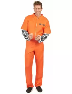 Fångmaskeraddräkt herr, Storlek: Medium
