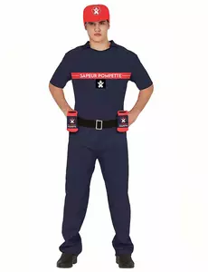 Maskeraddräkt berusad brandman vuxen