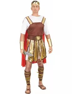 Romersk gladiator maskeraddräkt med röd mantel herr