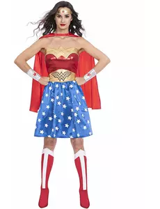 Klassisk Wonder Woman™-maskeraddräkt dam, Storlek: Small
