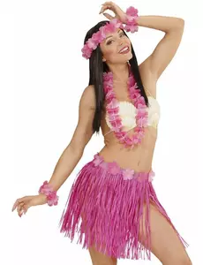 Rosa hawaiianskt kit för vuxna