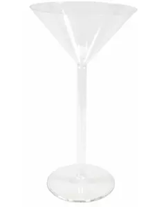 Plastvas på fot formad som ett jättestort martiniglas, 46 cm
