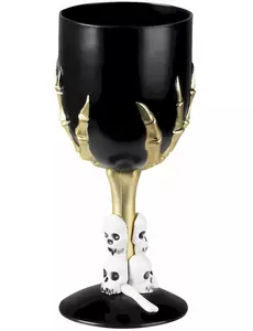 Plastvinglas svart och guld Halloween