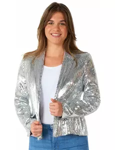 Silverpaljettkavaj Suitmeister™ dam, Storlek: Small (EU 38-40)