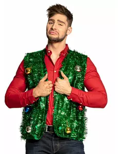 Grön julgransjacka med julkulor vuxen