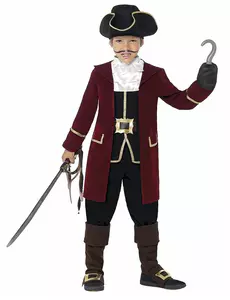 Maskeraddräkt piratkapten pojke, Storlek: 4-6 år (115/128 cm)