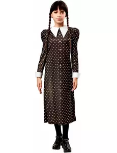 Klassisk Mercredi Addams™-maskeraddräkt barn, Storlek: 11-13 år (142-164 cm)
