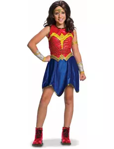Klassisk Wonder Woman Justice League™-maskeraddräkt flicka, Storlek: 3-4 år (90 till 104 cm)