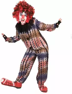 Skrämmande clownmaskeraddräkt pojke