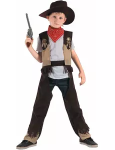 Cowboymaskeraddräkt rodeo pojke, Storlek: 3-4 år (92-104 cm)