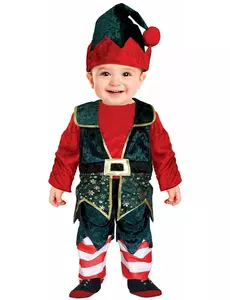 Julalv-maskeraddräkt i sammet baby, Storlek: 12-18 månader (82 - 88 cm)