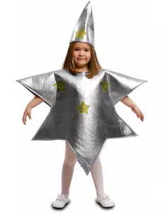 Silverfärgad stjärnmaskeraddräkt barn