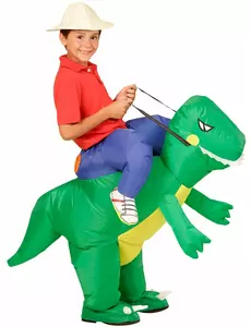 Maskeraddräkt dinosaurieridande upptäcktsresande barn