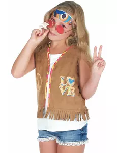 Maskeraddräkt hippieväst barn, Storlek: 3-4 år (XS)