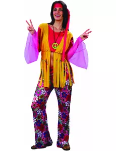 Hippie-maskeraddräkt för dam, Storlek: Small