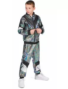 Maskeraddräkt discojogging 80-tal tonåring, Storlek: 11-13 år (158 cm)